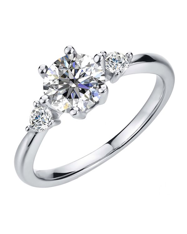 BRIZZLING Ring, Silver, Diamond Moissanite, Silver Plated