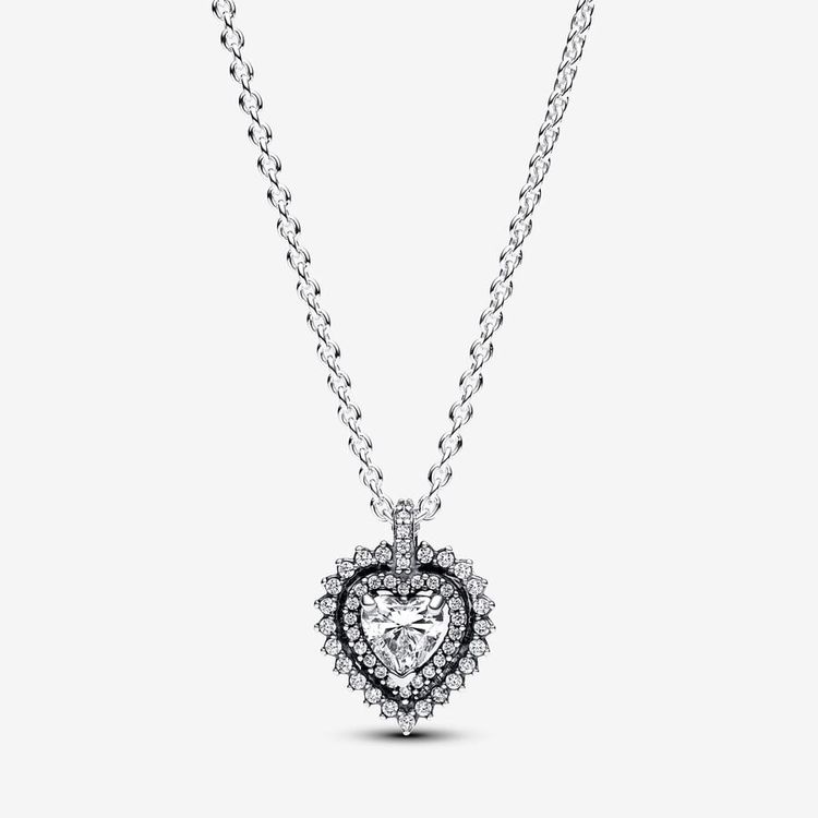PANDORA Heart sterling silver collier with clear cubic zirconia
