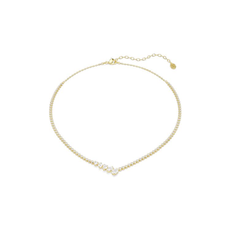SWAROVSKI Mesmera necklace, Mixed cuts, White, 18K gold finish