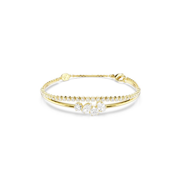 SWAROVSKI Mesmera bracelet, Mixed cuts, White, 18K gold finish