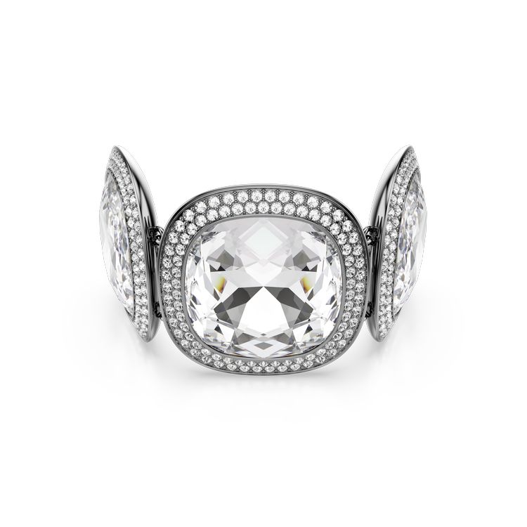 SWAROVSKI Una Angelic bracelet, Cushion cut, White, Ruthenium plated