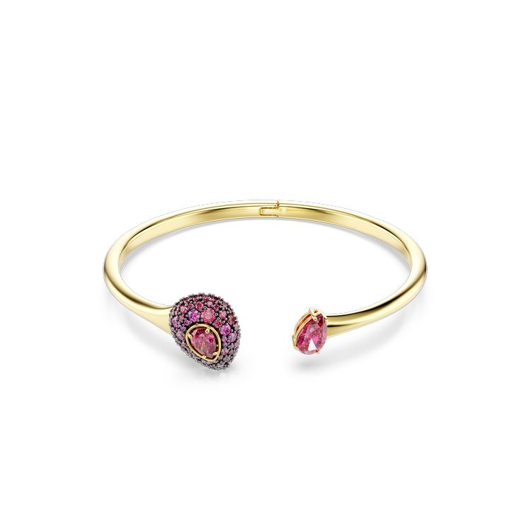 SWAROVSKI Sublima bangle, Pear cut, Red, 18K gold finish