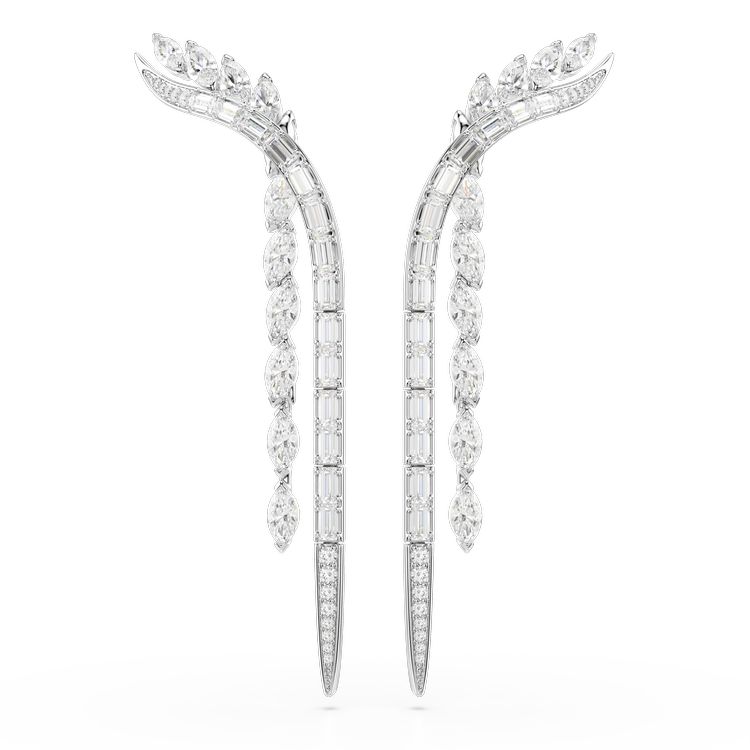 SWAROVSKI Mesmera earrings, Mixed cuts, White, Rhodium plated