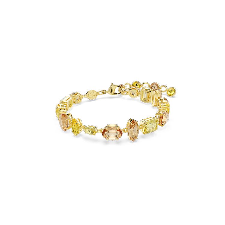 SWAROVSKI Gema bracelet, Mixed cuts, Yellow, 18K gold finish