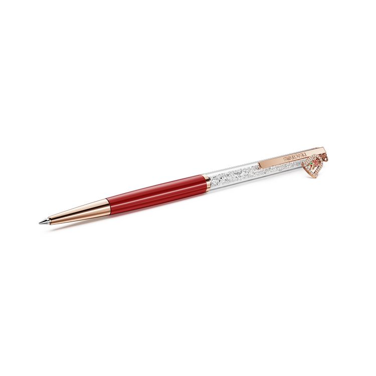 SWAROVSKI Crystalline ballpoint pen, Bell, Red lacquered, Rose gold-tone plated