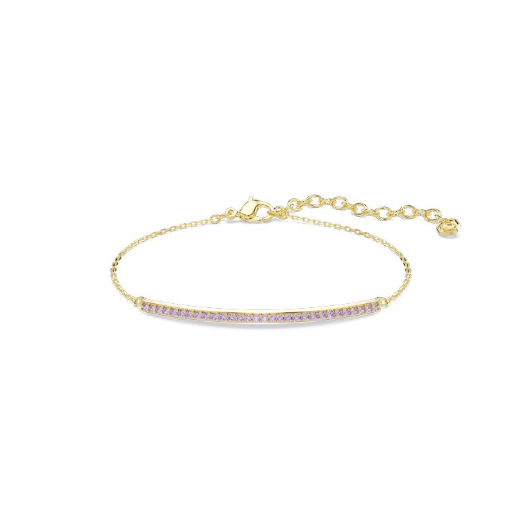SWAROVSKI Only bracelet, Round cut, Purple, 18K gold finish