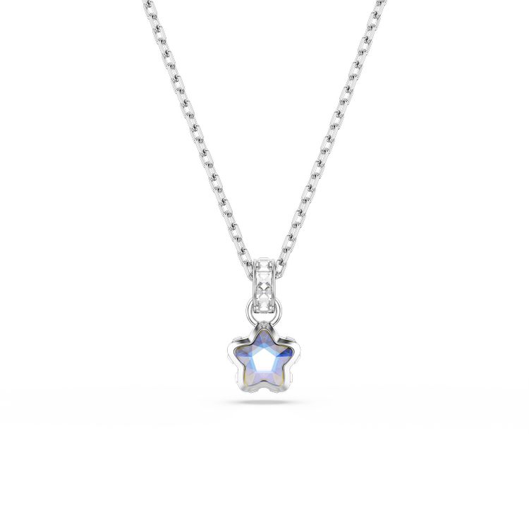 SWAROVSKI Chroma pendant, Mixed cuts, Star, White, Rhodium plated