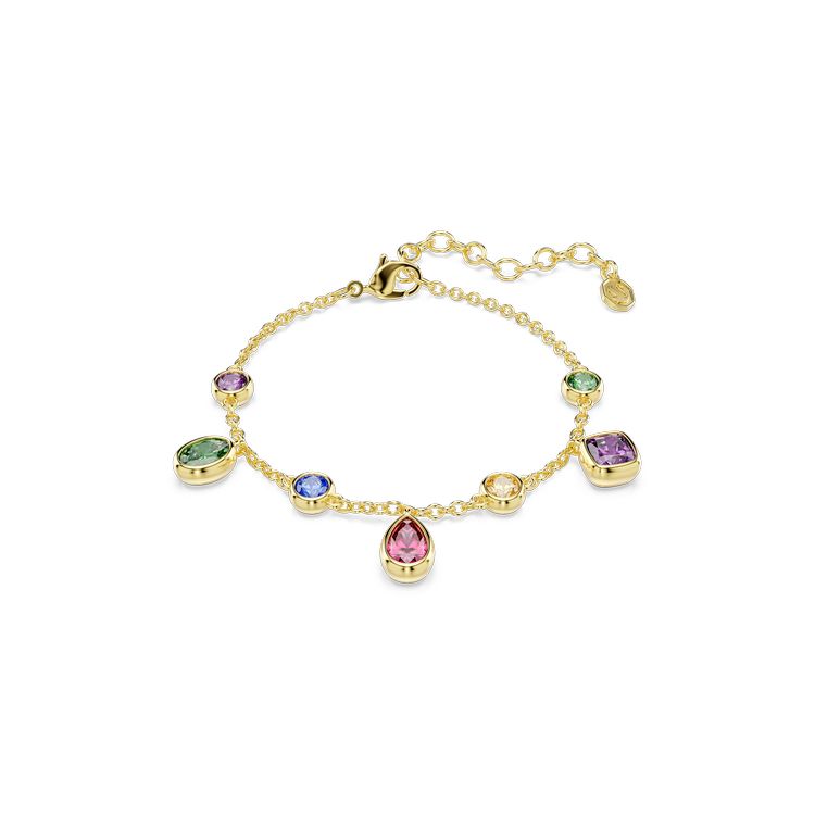 SWAROVSKI Imber bracelet, Mixed cuts, Multicolored, 18K gold finish