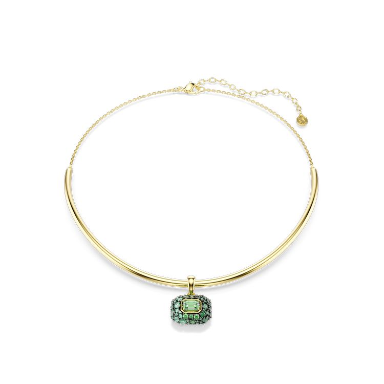 SWAROVSKI Sublima choker, Octagon cut, Green, 18K gold finish