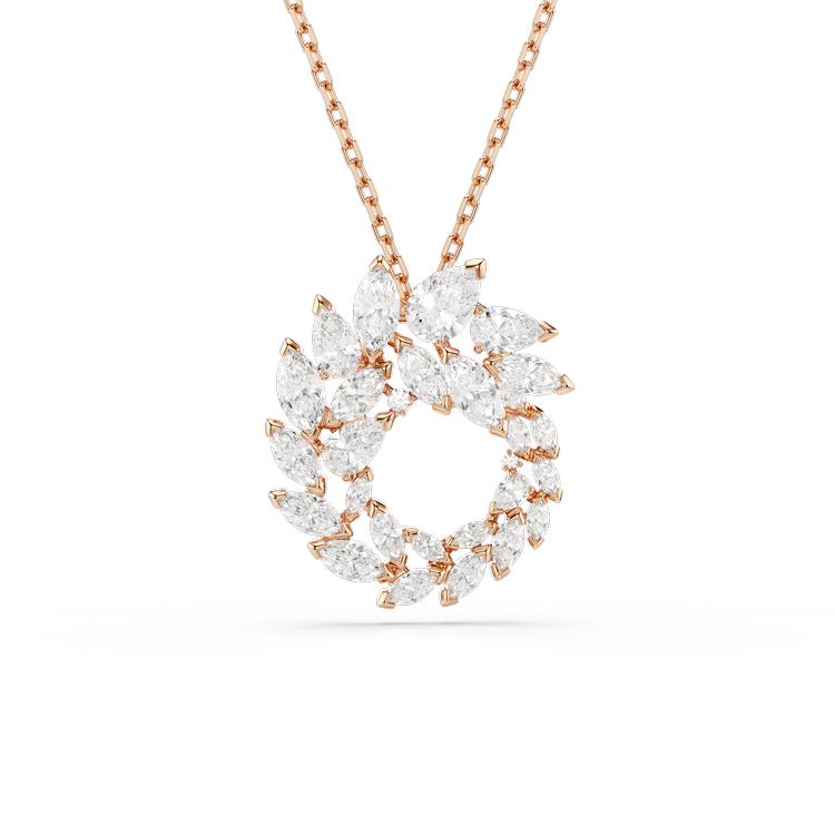 SWAROVSKI Mesmera pendant, Marquise cut, White, 18K rose gold finish