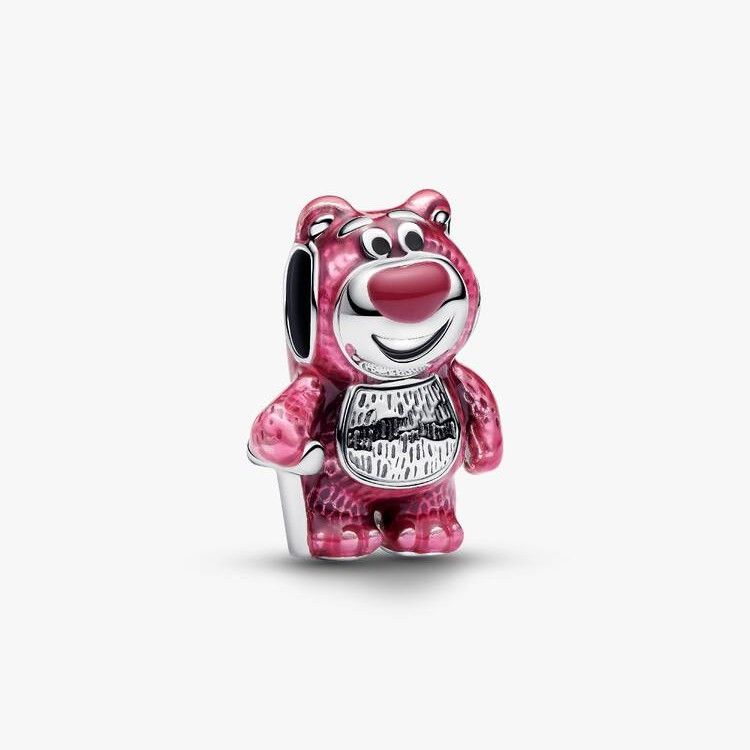 PANDORA Disney Lotso sterling silver charm with scent pink and black enamel