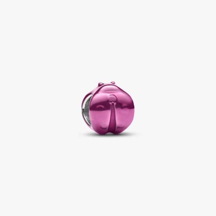 PANDORA Ladybug sterling silver mini charm with pink enamel