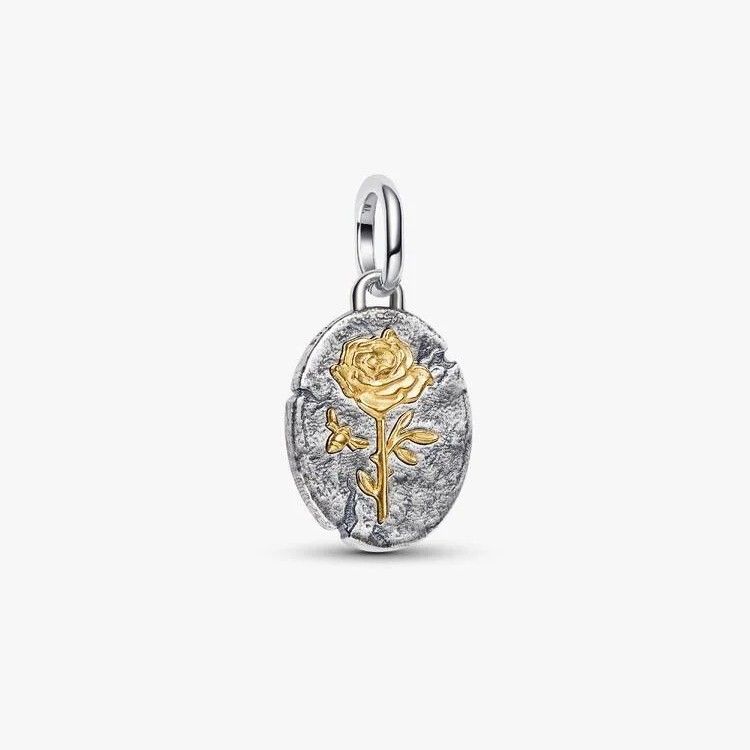 PANDORA Rose sterling silver and 14k gold-plated medallion